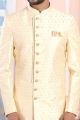 Cream Art Silk Mens Indo Western (NMK-6204)