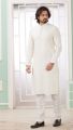 Cream Embroidered Art Silk Kurta Pajama (NMK-8349)