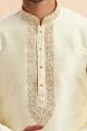 Cream Jaquard Art Silk Kurta Pajama (NMK-7919)