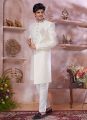 Cream Jaquard Banarasi Silk Sherwani (NMK-8305)