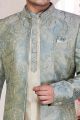 Cream Silk 3 piece Jacket Set (NMK-8415)