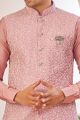 Dark Onion Pink Art Silk Nehru Jacket (NMK-8013)