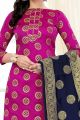 Dark Pink Banarasi Silk Salwar Kameez (NWS-6389)