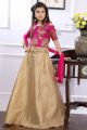 Dark Pink Brocade Girls Lehenga Choli (NFG-162)