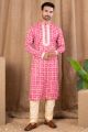 Dark Pink Cotton Kurta Pajama (NMK-8526)