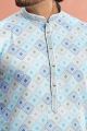 Embroidered Blue Cotton Kurta Pajama (NMK-7546)