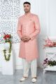 Embroidered Peach Art Silk Indo Western (NMK-7696)