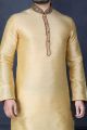 Gold Art Banarasi Silk Designer Kurta Pajama (NMK-3670)