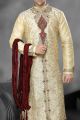 Gold Art Dupion Designer Kurta Pajama (NMK-2186)