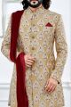 Gold Art Silk Sherwani (NMK-4118)
