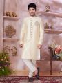 Gold Jaquard Banarasi Silk Sherwani (NMK-8306)