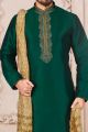 Green Art Banarasi Silk Casual Kurta Pajama (NMK-3995)