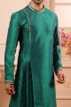 Green Art Banarasi Silk Kurta Pajama (NMK-4472)