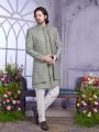 Green Art Silk 2 Pcs Jacket Set (NMK-8318)