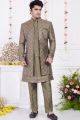 Green Art Silk 3 piece Jacket Set (NMK-8398)