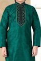 Green Art Silk Kids Kurta Pajama (NKK-659)