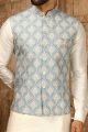 Green Art Silk Nehru Jacket (NMK-6311)