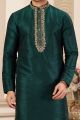 Green Banarasi Art Silk Kurta Pajama (NMK-8474)