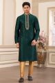 Green Banarasi Art Silk Kurta Pajama (NMK-8474)