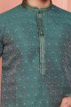 Green Banarasi Silk Mens Kurta Pajama (NMK-8174)