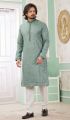 Green Embroidered Art Silk Kurta Pajama (NMK-8356)