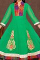 Green Georgette Girls Salwar Kameez (NFG-068)