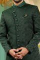 Green Imported Jaquard Silk Indo Western (NMK-7145)
