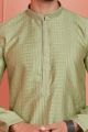 Green Jaquard Silk Brocade Kurta Pajama (NMK-8148)