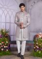 Grey Art Silk 2 Pcs Jacket Set (NMK-8321)