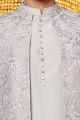 Grey Art Silk Indo Western for Men (NMK-8252)