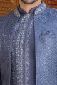 Grey Art Silk Indo Western (NMK-8209)