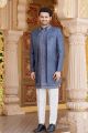 Grey Art Silk Indo Western (NMK-8209)