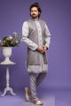 Grey Art Silk Indo Western with Long Jacket (NMK-7080)