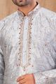 Grey Art Silk Kurta Pajama (NMK-8507)