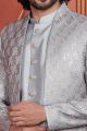 Grey Art Silk Mens Indo Western (NMK-7682)