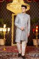 Grey Art Silk Mens Indo Western (NMK-8249)