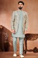 Grey Banarasi Silk Mens Jodhpuri (NMK-7260)