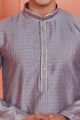 Grey Jaquard Silk Brocade Kurta Pajama (NMK-8147)