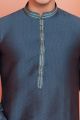 Grey Jaquard Silk Brocade Mens Kurta Pajama (NMK-8157)
