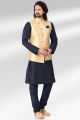 Jaquard Banarasi Silk Nehru Jacket for Men (NMK-6485)