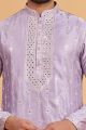 Lavender Art Banarasi Silk Kurta Pajama (NMK-8701) Lavender Art Banarasi Silk Kurta Pajama (NMK-8701)