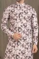Light Brown Cotton Printed Kurta Pajama (NMK-5718)