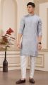 Light Grey Art Silk Kurta Pajama (NMK-8368)