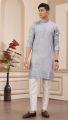 Light Grey Art Silk Kurta Pajama (NMK-8368)