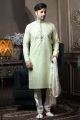 Light Pista Silk Kurta Pajama (NMK-6057)