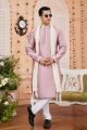 Light Purple Art Banarasi Silk Kurta Pajama (NMK-7966)