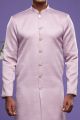 Light Purple Art Banarasi Silk Mens Indo Western (NMK-7064)