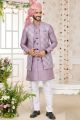 Light Purple Art Silk 3 piece Jacket Set (NMK-7968)
