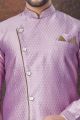 Light Purple Jaquard Indo Western (NMK-7860)