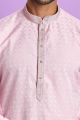 Light Purple Jaquard Silk Kurta Pajama (NMK-7565)